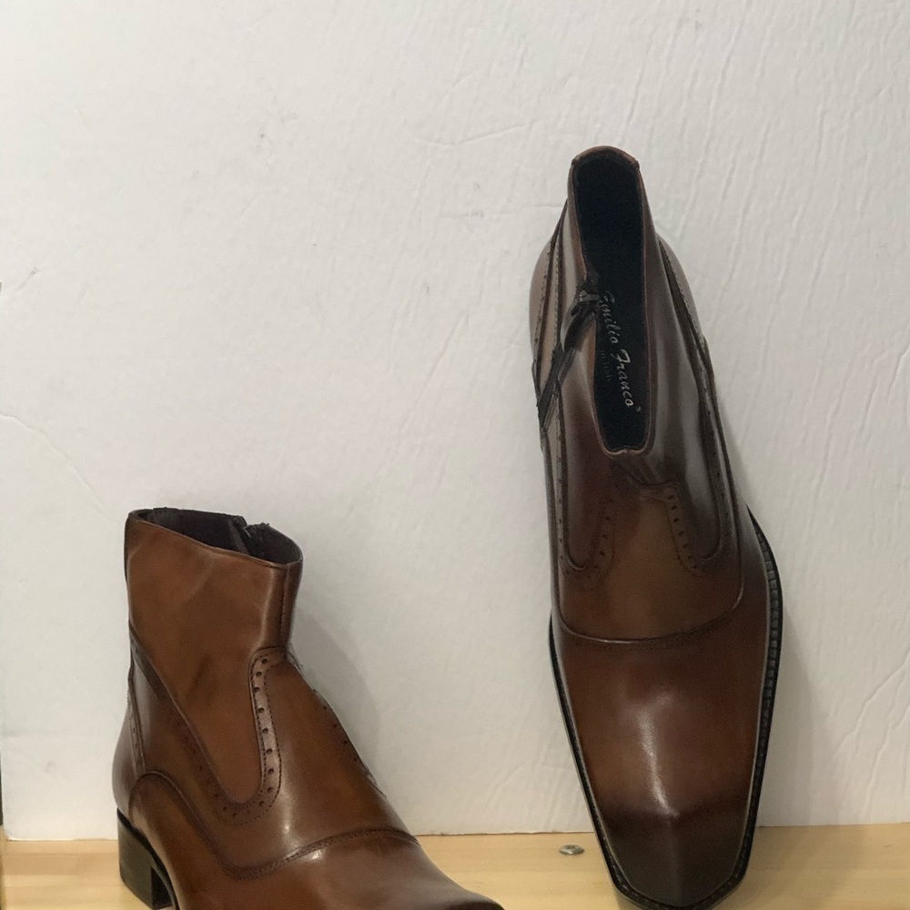 Emilio Franco ankle boot side zipper cognac - Picture 2 of 4
